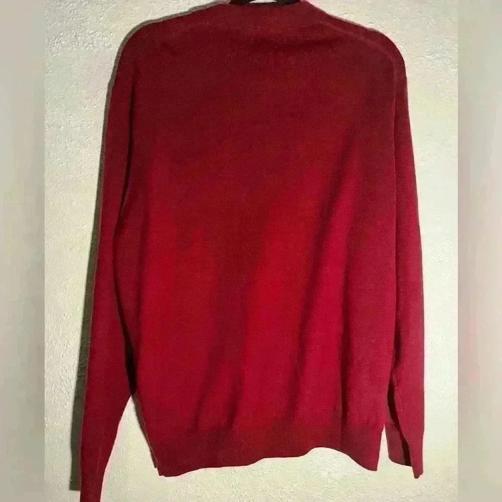 Jos A Bank Signature Collection Red 100% Italian Merino Wool Shirt Size L